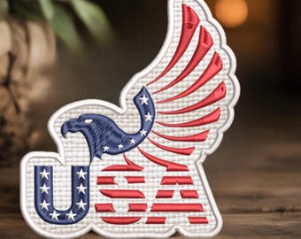 American Patch Embroidered, Iron on, Sew On Patch, 4th Of July Embroidered Patch, America Patch, Independence&#39;s Day, Patch For Hat
