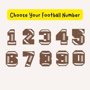 Number Football Patch Embroidered, Iron on, Sew On Patch, Gameday Embroidered Patch, Patch For Hat, Jeans, Tote, Gift For Football Fan