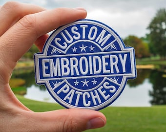 Anpassade broderade logotypmärken, personlig sy-på/stryk-på/kardborrebandsapplikation för ryggsäckar, jeans, väskor, jackor