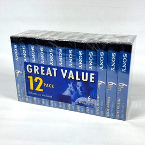 Sony VHS Tapes 12-Pack T-120 VHS blank tape New old stock sealed