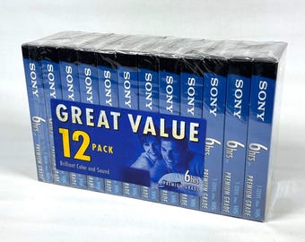 Sony VHS Tapes 12-pack T-120 VHS Blank Tape New Old Stock Sealed