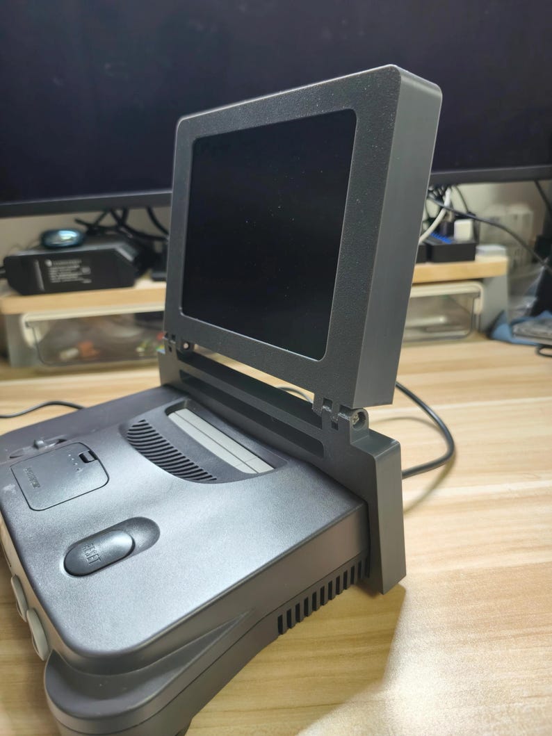 Screen for N64 3D Print Portable Display, 8 Inch Screen, LCD Mini Monitor with Stereo, for N64 Console 2 NTSC PAL image 3