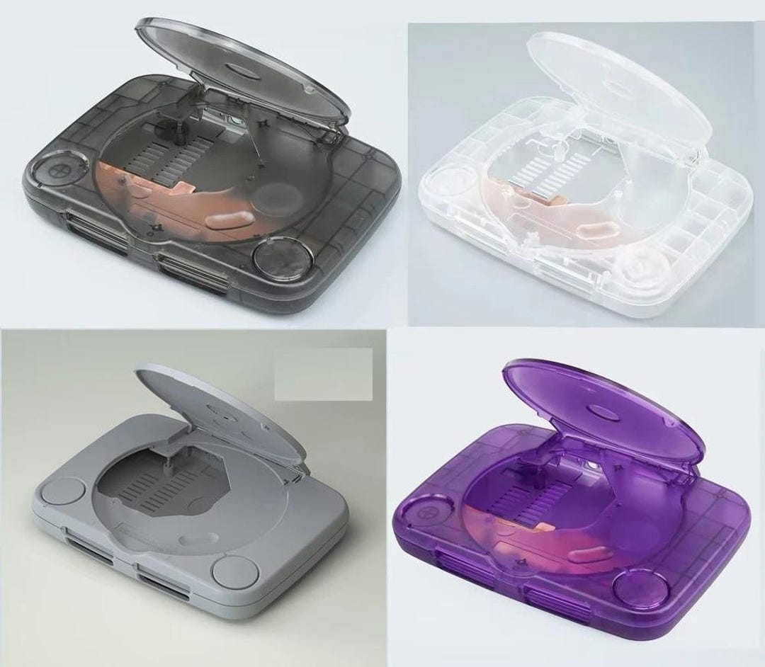 PS1 Replacement Shell Transparent Game Console Case Housing Cover
