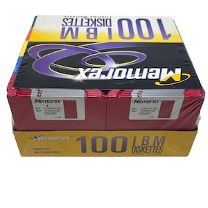 Memorex 100 Floppy diskettes 3.5&quot;  1.44MB IBM formatted New old stock