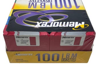 Memorex 100 Floppy diskettes 3.5&quot;  1.44MB IBM formatted New old stock