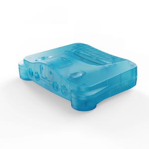 Ice Blue N64 Replacement Shell Transparent Case Protective Housing for Nintendo 64 Game Console All Version