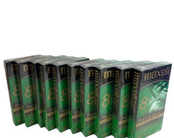 Cintas VHS Maxell Premium T-160, paquete de 10, cinta en blanco, stock antiguo nuevo, selladas, 10