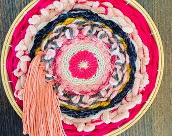 Pink Circle Weaving Wall Art