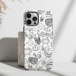 Fischer Linie Kunst Telefon Hülle Langlebige Handyhülle Schutzhülle Geschenk für Fischer Einzigartige Angeln Handyhülle Frisch Angeln Modernes iPhone