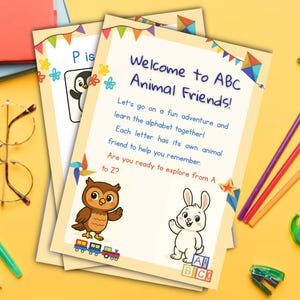 ABC Animal Coloring Book | A-Z Alphabet Animals | Preschool Activity Pages | Printable Coloring Sheets for Kids | Digital Download