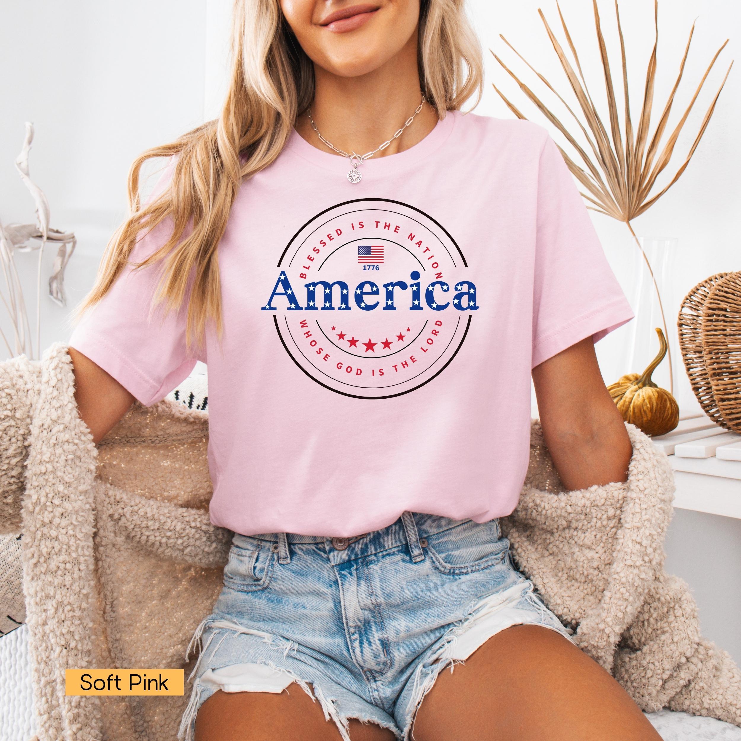 America 4th Of July tee, America patriotic shirt, Bible Verse gift, Fourth Of July, America Flag shirt, USA Celebration shirt red white blue