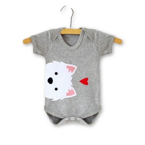 Westie Baby Bodysuit : West Highland Terrier Baby Gift, Westie Baby Shower