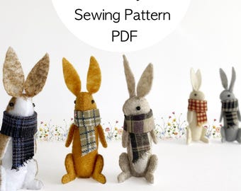 Printable Tiny Rabbit Sewing Pattern and Tutorial PDF