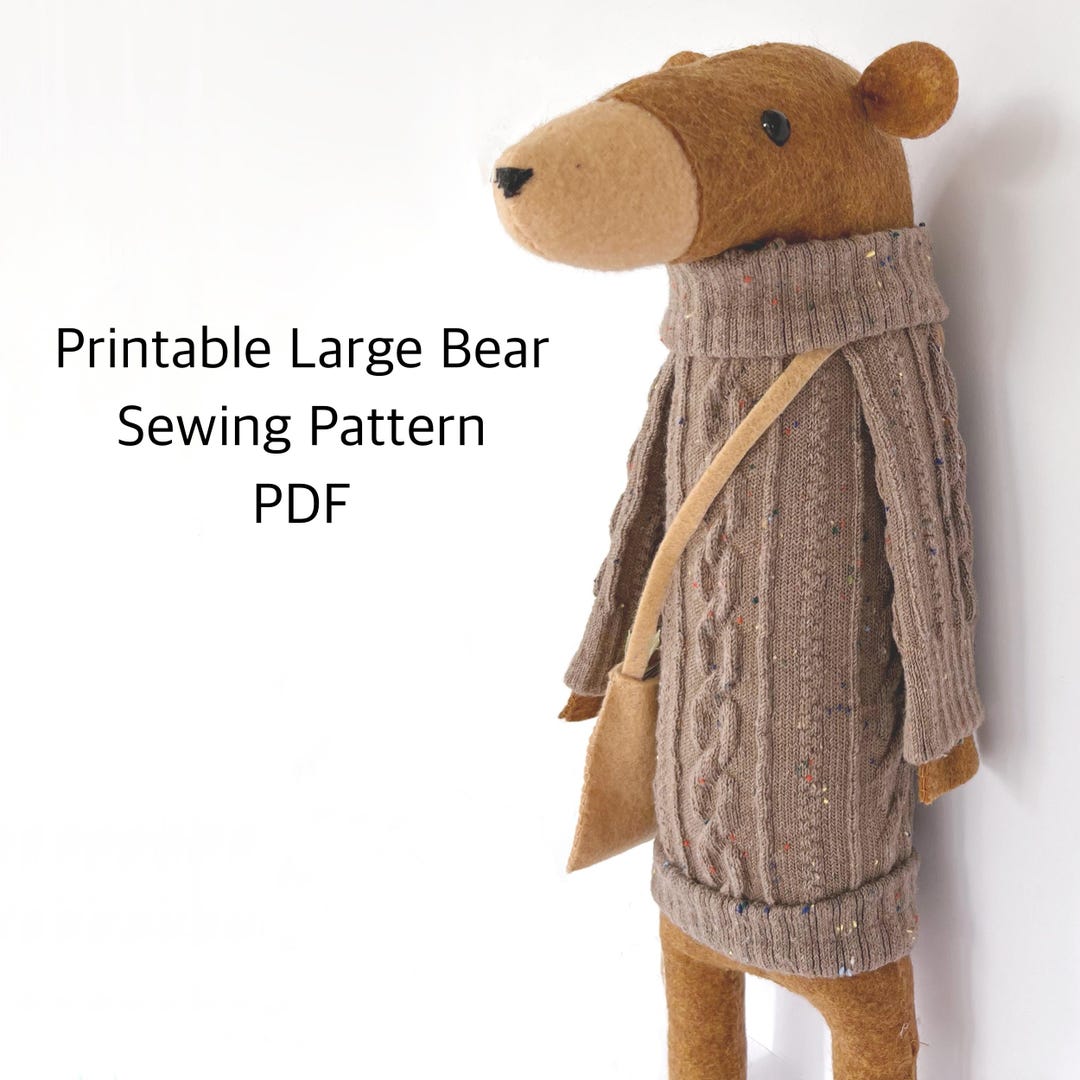 Printable Large Bear Sewing Pattern and Tutorial PDF - Etsy