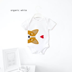 Corgi Organic Baby Bodysuit : Corgi Baby Gift, Corgi Baby Shower image 3