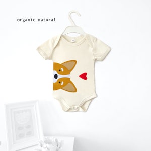 Corgi Organic Baby Bodysuit : Corgi Baby Gift, Corgi Baby Shower image 4