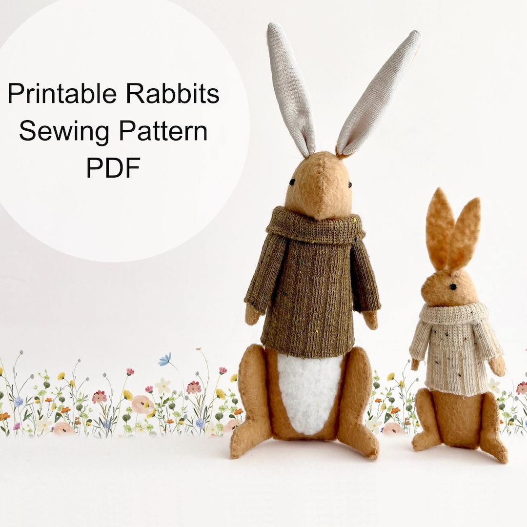 Printable Rabbit Sewing Pattern and Tutorial PDF - Etsy
