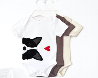 Border Collie Organic Baby Bodysuit : Border Collie Baby Gift , Border Collie Baby Shower