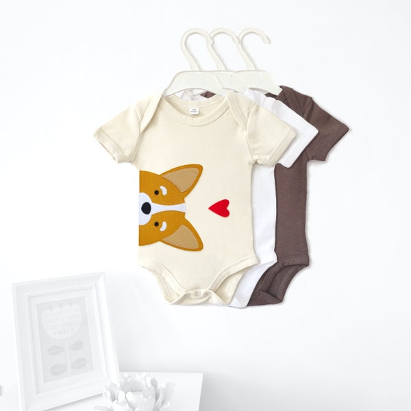 Corgi Organic Baby Bodysuit : Corgi Baby Gift, Corgi Baby Shower