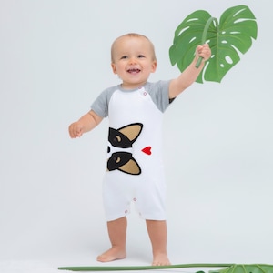 Tri Corgi Organic Baby Playsuit : Corgi Baby Gift, Corgi Baby Shower