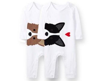 Border Collie Dog Baby Romper : Organic Collie Baby Romper, Collie Baby Shower