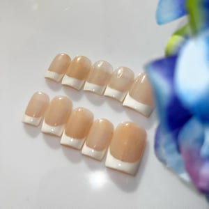 Classic French Tips Nails WITH KIT