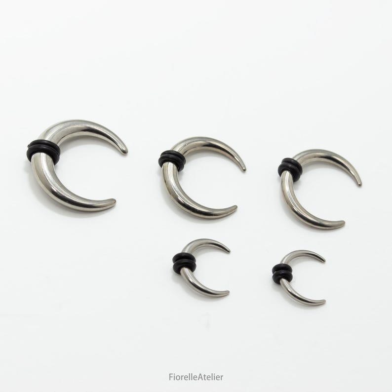 16G 14G 12G 10G 8G Anneau de pincement de septum en croissant de titane de qualité implantaire Cône circulaire en fer à cheval | Anneau de septum nasal calibré Daith image 10