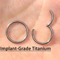 Titanium Implant Grade Hinged Clicker Nose Ring Hoop Septum Daith Cartilage Helix Tragus Conch Lip Piercing Tiny HoopEarring 20G 18G 16G 14G