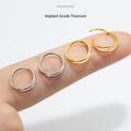 20G 18G 16G Implant Grade Titanium Double Hoop Nose Ring Silver Gold/Cartilage Hoop/Daith Ring/Helix Hoop/Conch Earring/Tragus Hoop/Earlobe