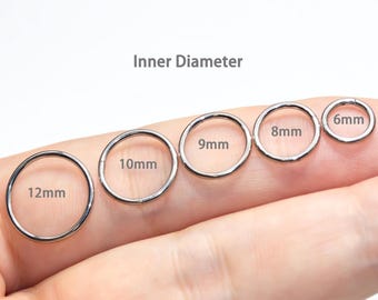 Pendiente de cartílago sin costuras de titanio de grado 18G, anillo nasal, anillo para tabique nasal, aro para trago, aro para daith, hélix, joyería con bisagras.