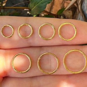 20G 18G 16G Gold Implant Grade Titanium Hinged Clicker Nose Ring Hoop Septum Daith Cartilage Helix Tragus Conch Lip Piercing Tiny Earrings