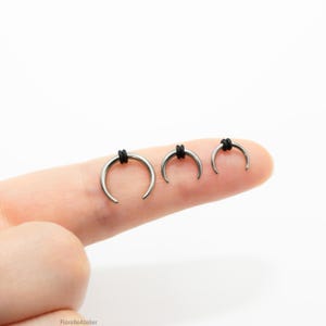 16G 14G 12G 10G 8G Anneau de pincement de septum en croissant de titane de qualité implantaire Cône circulaire en fer à cheval | Anneau de septum nasal calibré Daith image 8