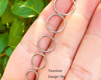 Piercing de nariz con bisagra de titanio de 18 g, para cartílago, hélix, daith, torre, caracola, cartílago, 6, 7, 8, 9, 10, 11 y 12 mm