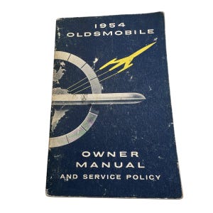 1954 Oldsmobile Owners Manual Used Registration Card Delco Warranty Original Vintage