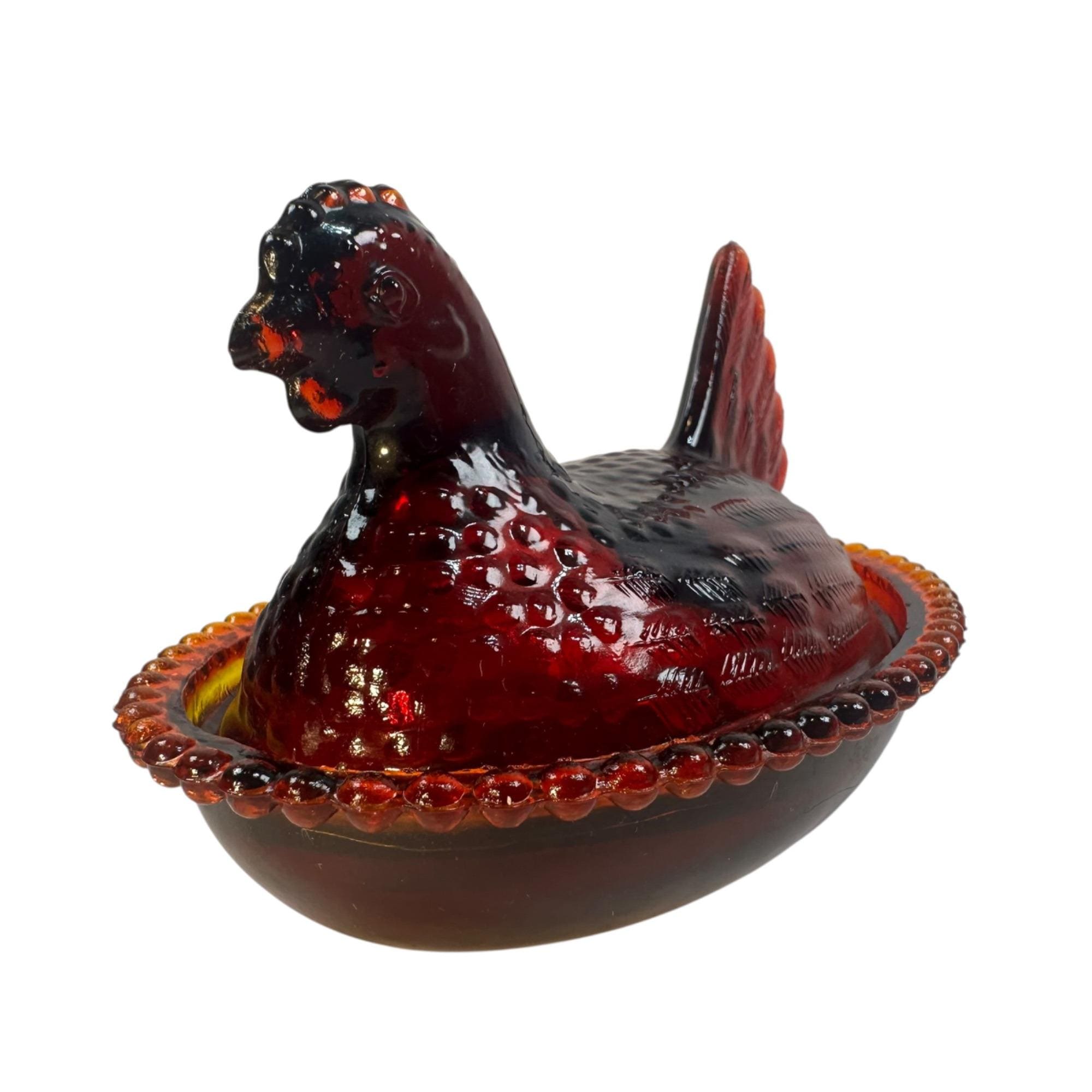 Glass hen on nest - Etsy 日本