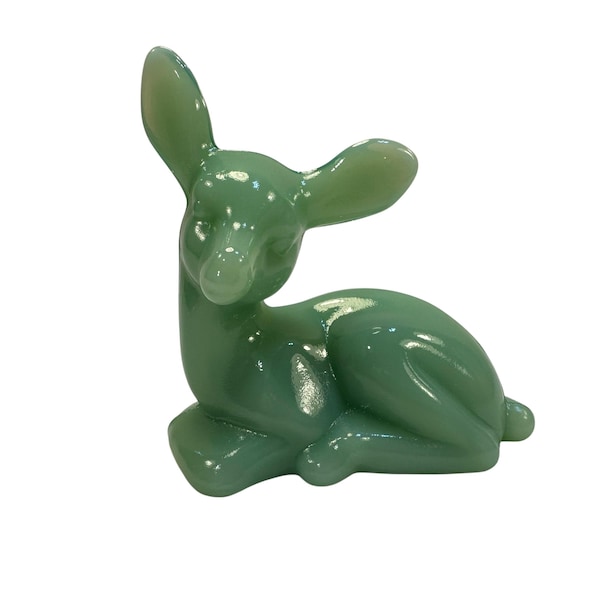 Mosser Jadeite Green Fawn Deer Woodland Christmas Forest  3.75” New