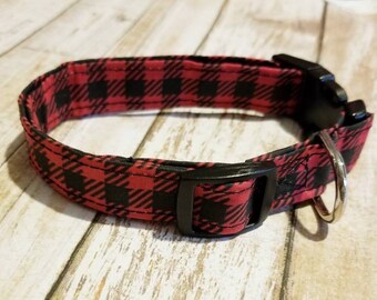 Buffalo Plaid Dog Collar | Christmas Plaid Dog Collar | Buffalo Plaid Cat Collar | Christmas Dog Collar | Christmas Cat Collar