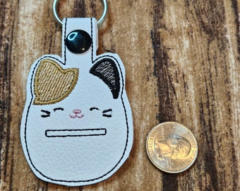 Cat Quarter holder keychain, Kitty Cat quarter Keeper Key chain, Cute animal Quarter holding key fob