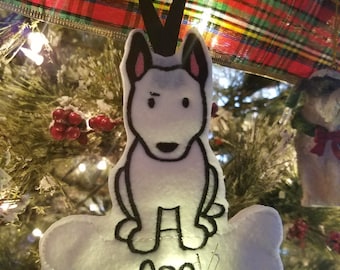 Personalized bull terrier  Dog felt Ornament