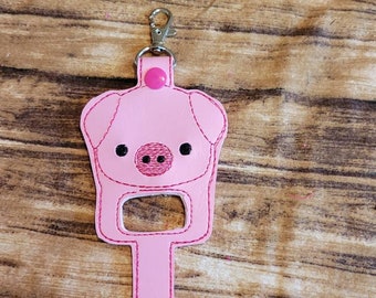 Pig inhaler Holder Keychain, piggy Inhaler holder case key fob