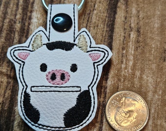 Cow Quarter holder keychain, Bull Cow quarter Keeper Key chain, Cute animal Quarter holding key fob