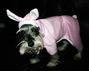 Pet Bunny Outfit Hooded Pajamas, Easter bunny costume, pink.bunny costume, dog bunny costumes, dog bunny outfit, dog bunny ears costume