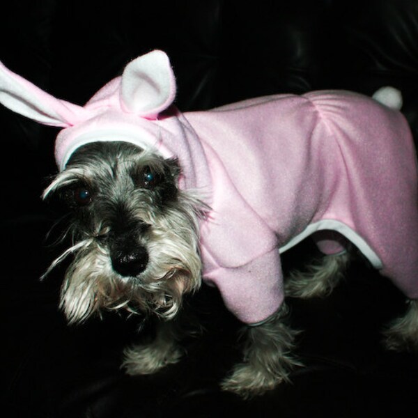 Pet Bunny Outfit Hooded Pajamas, Easter bunny costume, pink.bunny costume, dog bunny costumes, dog bunny outfit, dog bunny ears costume