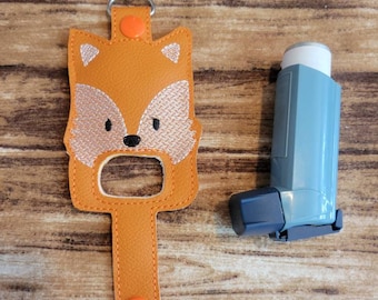 Fox inhaler Holder Keychain, Cute animal Inhaler holder case key fob