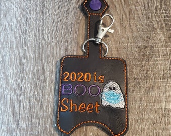 Boo Sheet Sanitizer Holder Keychain, Halloween Hand Sanitizer Keeper, Hand Sanitizer Case
