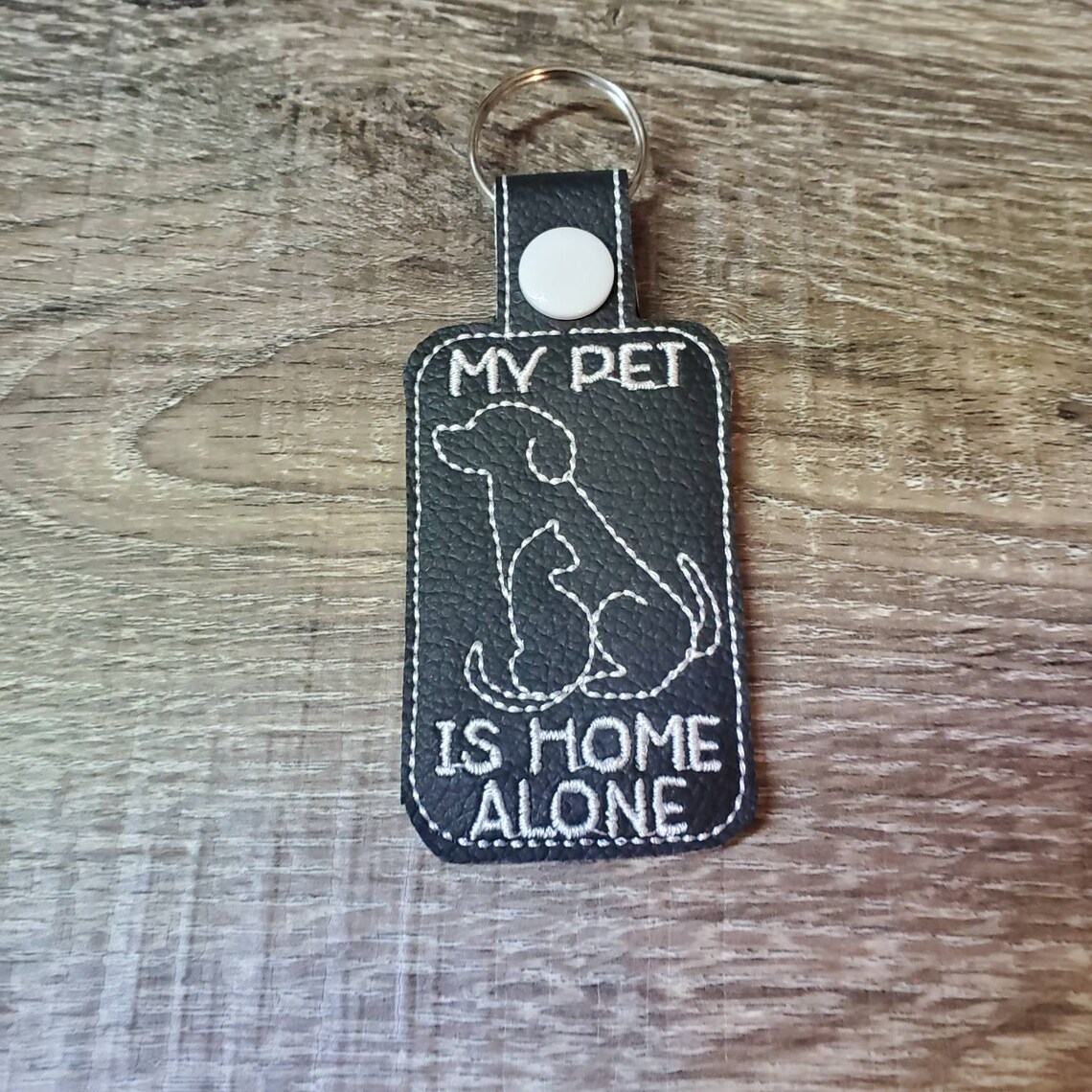 Pet Home Alone Emergency Contact Alert Keychain and Wallet Etsy