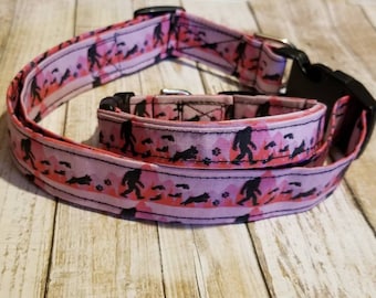 Bigfoot Dog Collar | Girl Bigfoot Dog Collar | Pink Bigfoot Collar | Schnauzer Bigfoot Collar | Feminine Dog Bigfoot Collar | large Dog