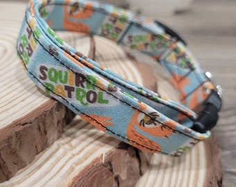 Squirrel Patrol Print Dog Collar | Funny Dog Collar | Squirrel Dog Collar | Humorous Dog Collar | Fall Dog Collar | Summer Dog Collar