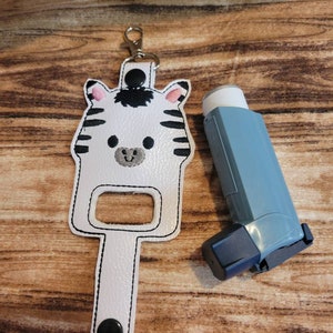 Zebra inhaler Holder Keychain, Cute safari animal Inhaler holder case key fob