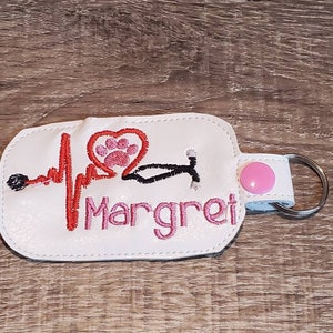 Veterinarian Vet Tech  Keychain Personalized, paw EKG Heart Key chain, vet tech appreciation gift